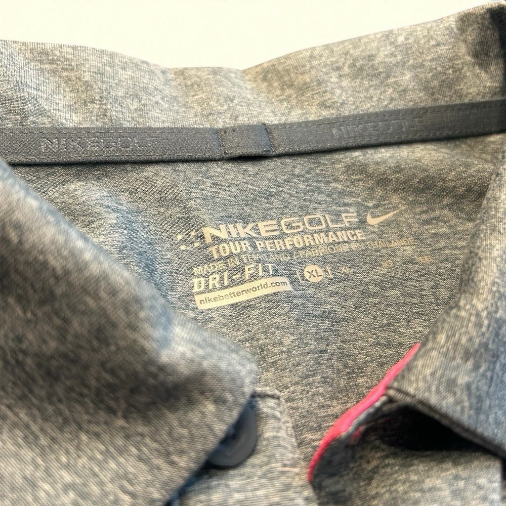 Men's Nike Golf Dri-FIT Tour Performance‎ Polo The Players TPC Gray Pink XL - Picture 3 of 8